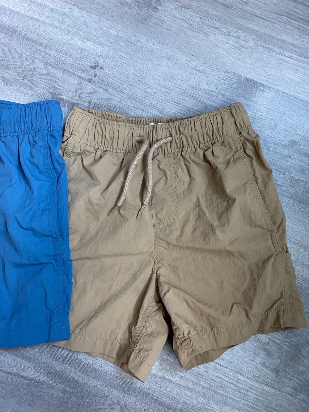 GAP Kids Hybrid Blue & khaki nylon drawstring shorts size XS 4/5 - Picture 3 of 5